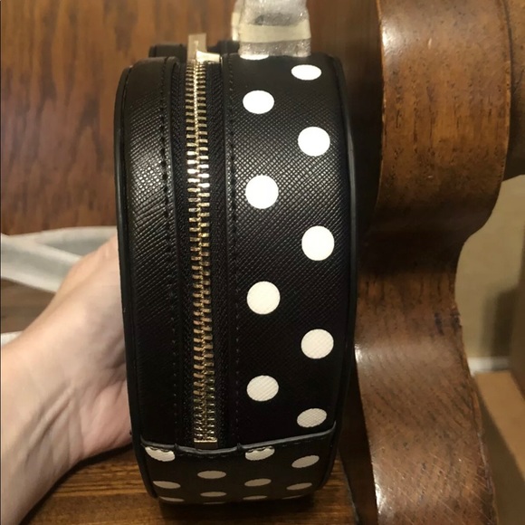NWT-Kate Spade-Love Shack-Heart Crossbody/ Handbag-Black & White Polka Dot-$329 - Picture 5 of 12